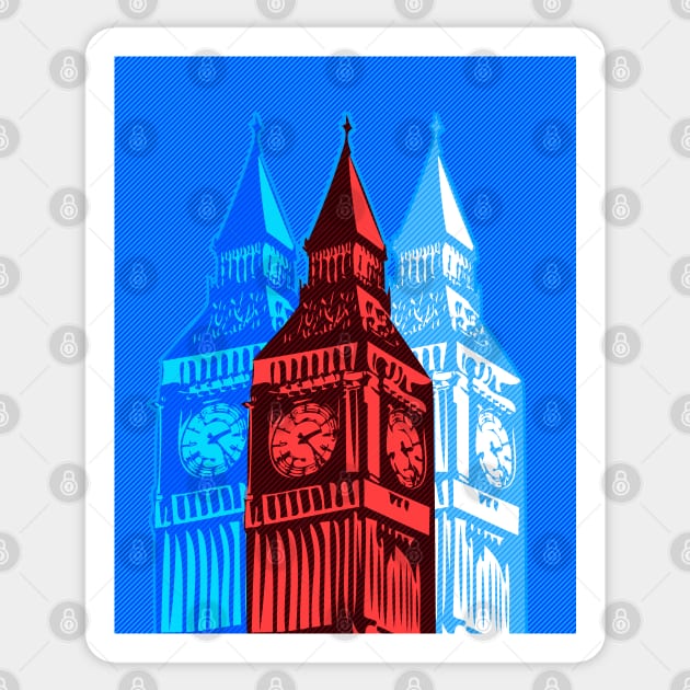 Triple Big Ben | Pop Art Sticker by williamcuccio